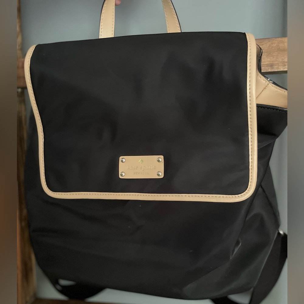 Kate Spade black nylon backpack